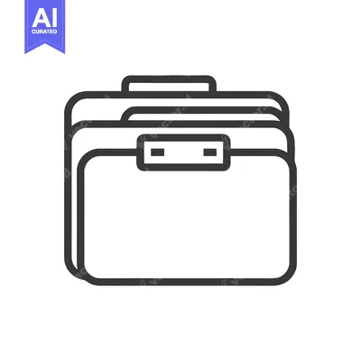 Aset desain premium: Minimalist Folder Icon: Clean Line Art for Data Storage