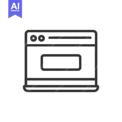 Minimalist Browser Window Icon with Rounded Edges and Simple Design