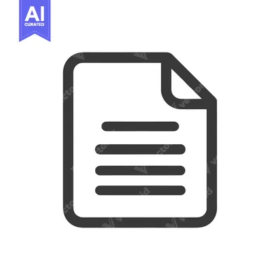 Premium design asset: Minimalist Document Icon with Folded Corner and Text Lines