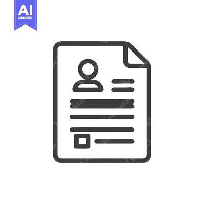Minimalist Resume Icon: Profile, Information, and Document Outline
