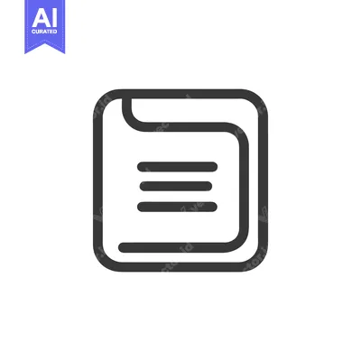 Aset premium populer: Document Icon with Rounded Corners and Three Lines, Dark Gray on White