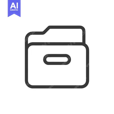 Premium design asset: Minimalist Folder Icon: Clean Line Art for Data Storage and Organizati