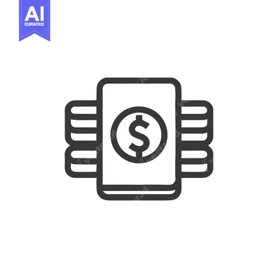 Aset desain premium: Stacked Dollar Coins Icon: Financial Wealth and Investment Symbol
