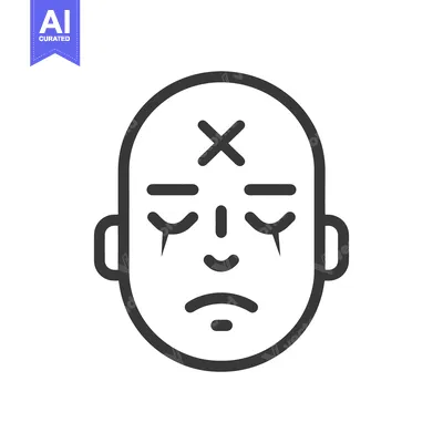 A simple icon representing a human face with closed eyes