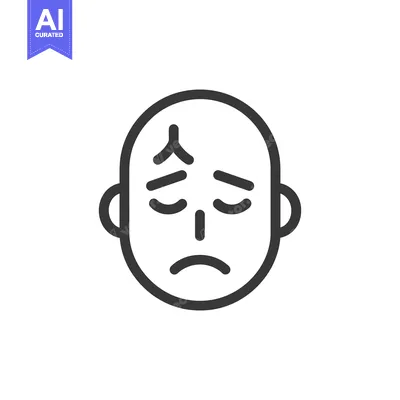 Aset premium populer: A simplistic icon showing a person with a sad expression on their face