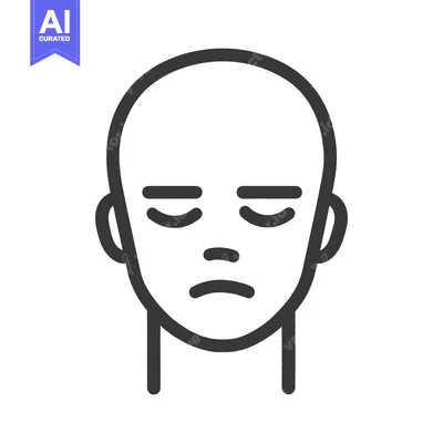 Aset premium populer: A Simple Illustration Depicting a Tired Face with Closed Eyes