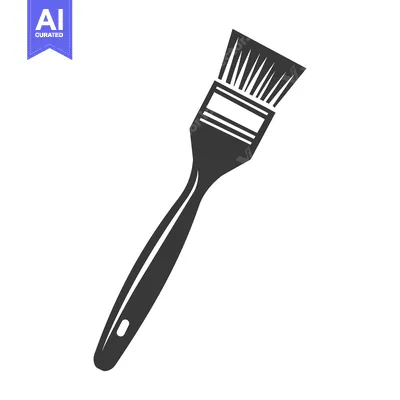 A simple monochrome image of a painters paintbrush tool
