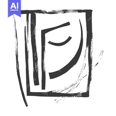 Popular premium asset: Abstract Minimalist Face Composition Within a Rectangular Frame