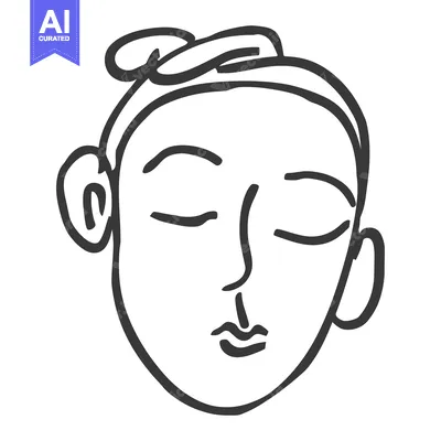 Popular premium asset: Simple black and white line drawing depicting a human face