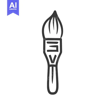 Aset premium populer: A single artist tool illustrated as a paintbrush outline