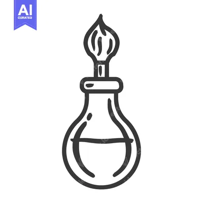 Popular premium asset: An illustrated laboratory flask with a stylized flame above it