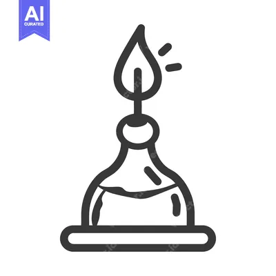 Popular premium asset: A stylized drawing of a burning laboratory spirit burner
