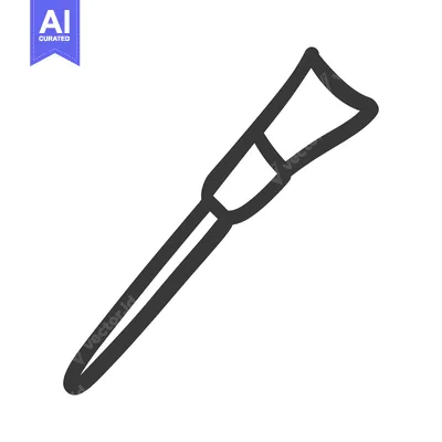 Aset premium populer: A simple monochrome illustration of a painterly art brush