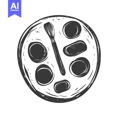 Aset premium populer: An illustration showing a paint palette and paintbrush ready to create