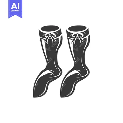 Aset premium populer: Pair of Black Ballet Slippers with White Ribbon Bows