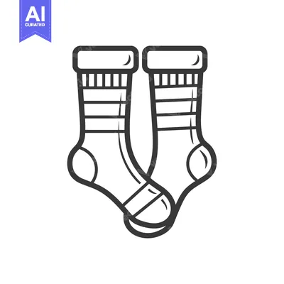 Aset desain premium: Pair of Striped Socks with Heel Detail