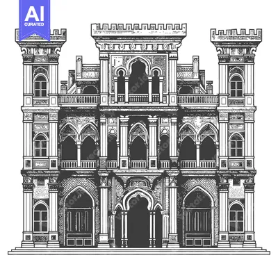 Popular premium asset: An elaborate ornate building with towers and arched architectural deta
