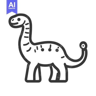 Popular premium asset: A cute friendly dinosaur standing with a long neck and tail