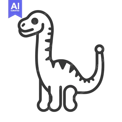 Aset premium populer: Cartoon drawing of a friendly long neck dinosaur standing upright
