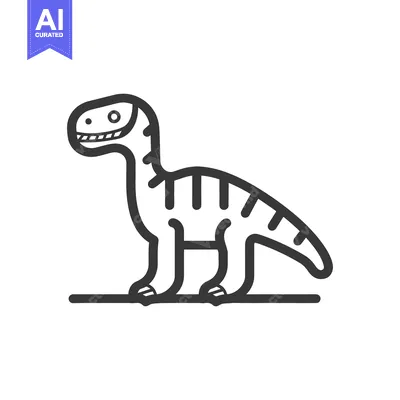 Aset premium populer: A stylized illustration depicting a standing dinosaur in profile view