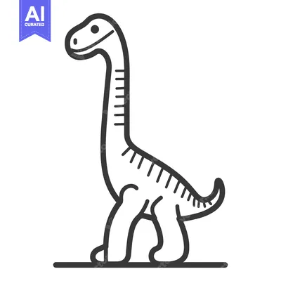 Premium design asset: An illustrated cartoon drawing of a standing dinosaur animal