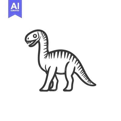 Popular premium asset: A stylized outline drawing of a friendly plant eating dinosaur