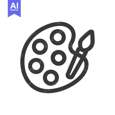 Aset desain premium: Minimalist Art Palette and Brush Icon, Creative Design Element