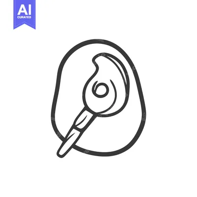 Aset premium populer: Black outline drawing depicting a wireless hands free headset design