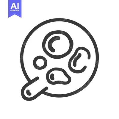 A simple illustrated depiction of a pan with fried eggs