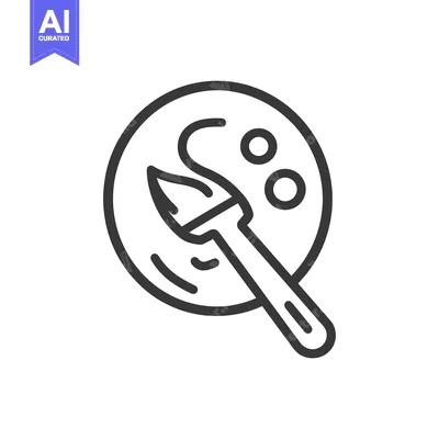 An illustration depicting a paintbrush and artists palette tool