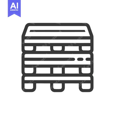 Aset desain premium: Minimalist Pallet Icon: Bold Outline, Industrial Design, Modern Simpli