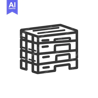 Premium design asset: Minimalist Beehive Icon: Three-Tiered Structure with Distinctive Entra