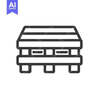 Aset desain premium: Minimalist Picnic Table Icon: Simple Line Art Design on White