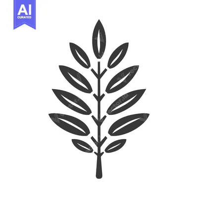 Premium design asset: Simple graphical representation of a leaf with multiple leaflets