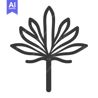 Aset premium populer: A stylized black and white leaf design on a white background