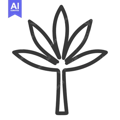 Aset premium populer: A simple black line drawing of a stylized plant