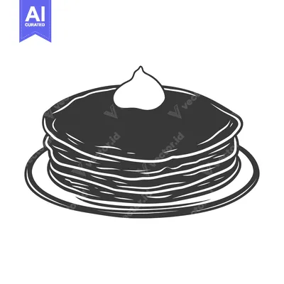A stack of pancakes served with whipped cream on a plate
