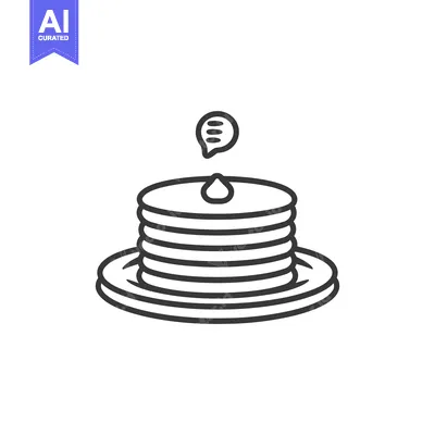 Aset desain premium: Stacked pancakes with a dollop of something on a plate