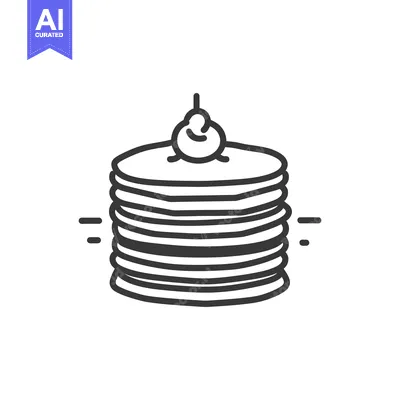 Aset premium populer: A stack of pancakes topped with a small rounded decoration