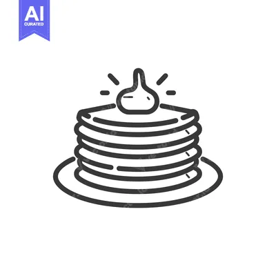 Aset desain premium: Stack of pancakes with a dollop of something sweet on top