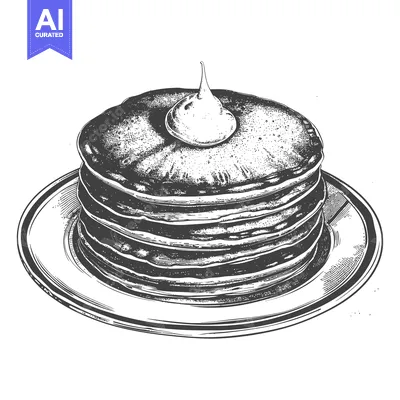 Popular premium asset: A stack of pancakes served with a dollop of cream