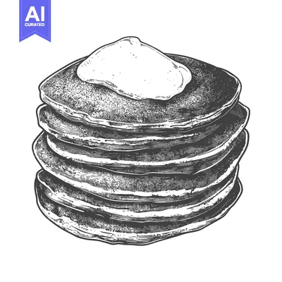 Aset desain premium: A Stack Of Delicious Pancakes Served With Whipped Cream
