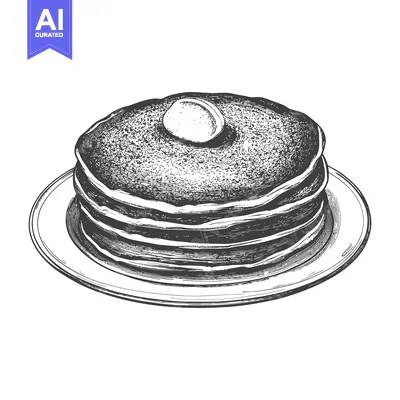 A Stack of Pancakes with Butter on a Ceramic Plate