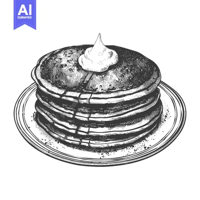 A stack of pancakes topped with whipped cream on a plate