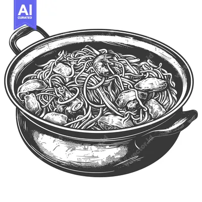 Delicious Pasta And Ingredients Cooking Inside The Large Metal Pot