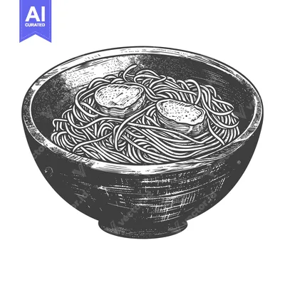 A wooden bowl filled with noodles and round slices