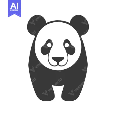 Premium design asset: An Illustration Depicting a Black and White Cartoon Panda Bear