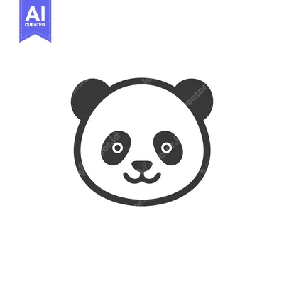 Premium design asset: A Simple Illustration Depicting the Face of a Panda Bear