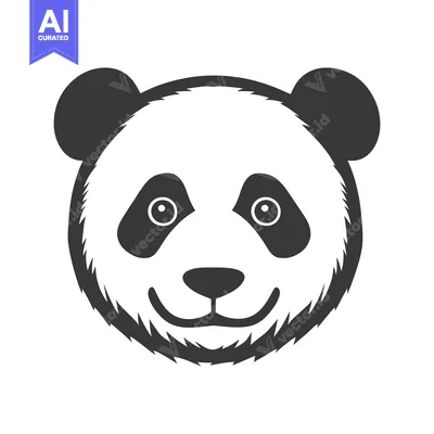 Popular premium asset: A cute panda bear face shown in simple black and white