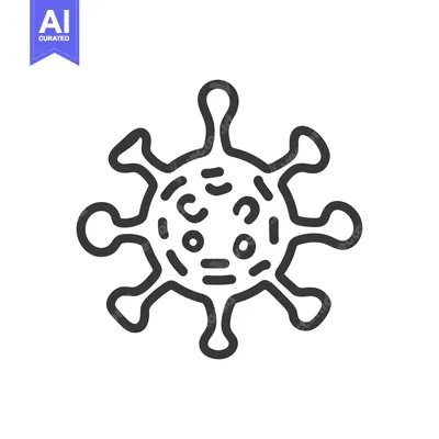 An outline illustration depicting the structure of a microscopic virus